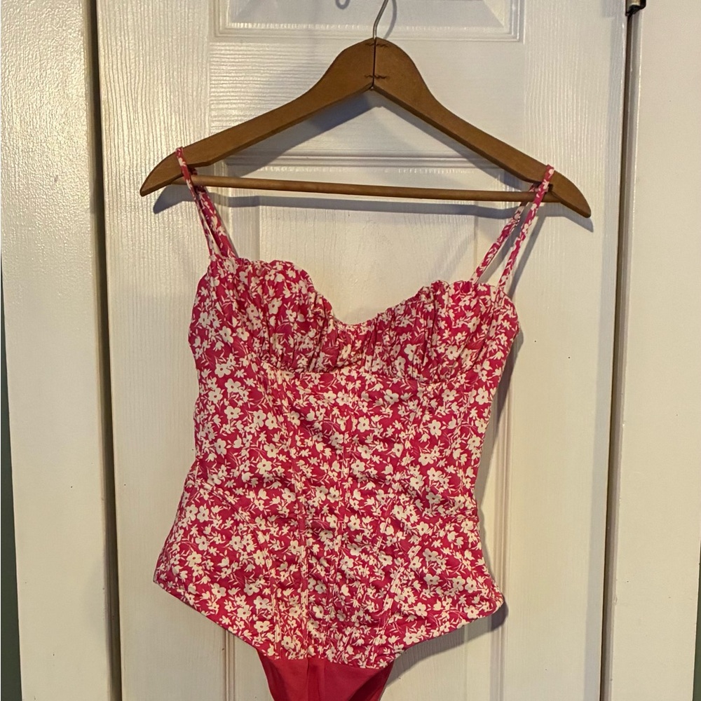 Zara Pink and White Floral Top